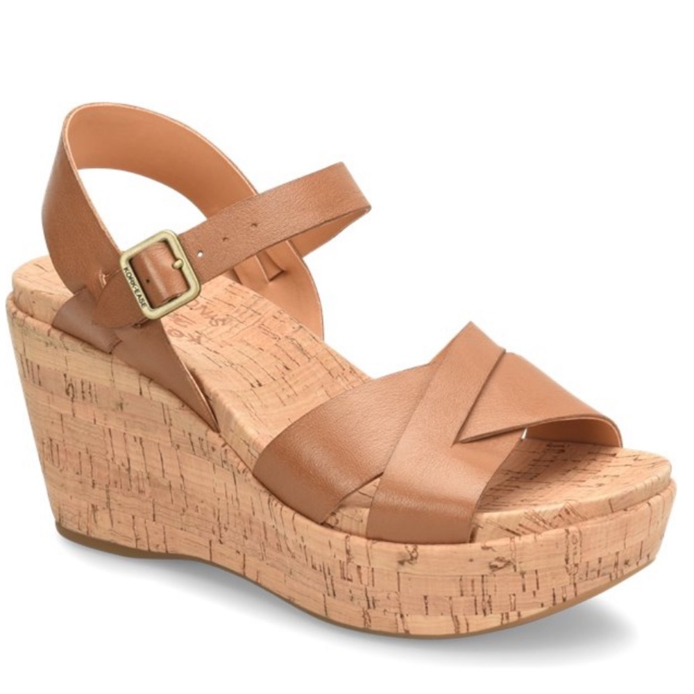 Kork Ease AVA CLASSIC in Natural Vachetta Leather. Womens size 8 US.